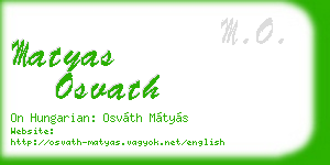 matyas osvath business card